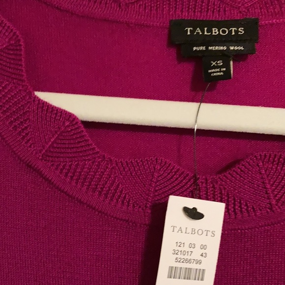 Talbots Merino Wool Magenta sweater XS NWT - Picture 2 of 3